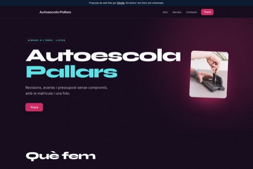 Web feta per Vinclia per a un negoci del sector: autoescola