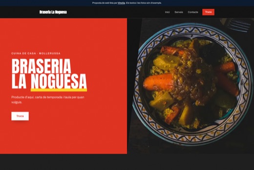 Web feta per Vinclia per a un negoci del sector: braseria