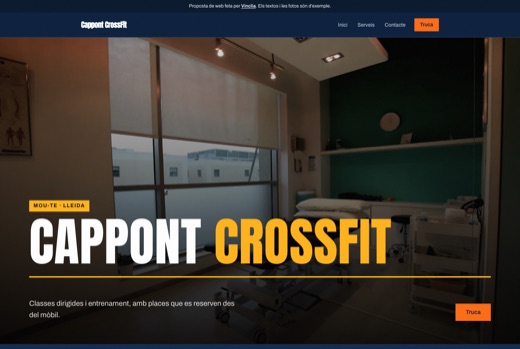 Web feta per Vinclia per a un negoci del sector: crossfit