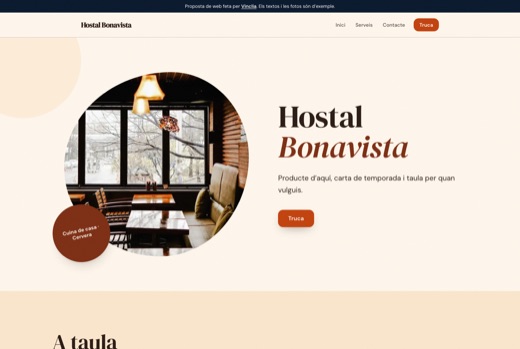 Web feta per Vinclia per a un negoci del sector: hostal