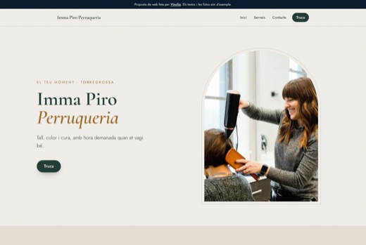 Web feta per Vinclia per a un negoci del sector: perruqueria