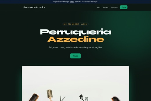 Web feta per Vinclia per a un negoci del sector: perruqueria