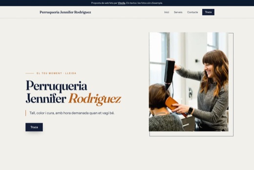 Web feta per Vinclia per a un negoci del sector: perruqueria