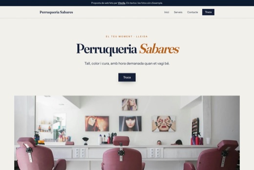 Web feta per Vinclia per a un negoci del sector: perruqueria