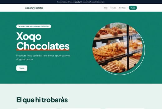 Web feta per Vinclia per a un negoci del sector: xocolateria