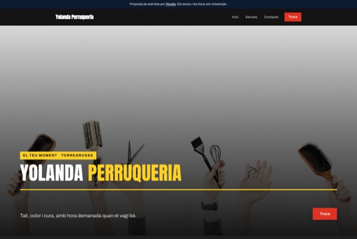 Web feta per Vinclia per a un negoci del sector: perruqueria